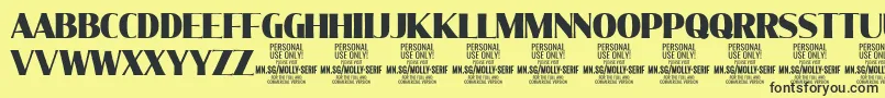 MollySerifC Bl PERSONAL Font – Black Fonts on Yellow Background