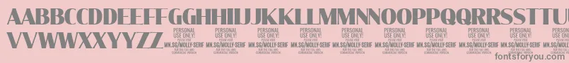 MollySerifC Bl PERSONAL Font – Gray Fonts on Pink Background