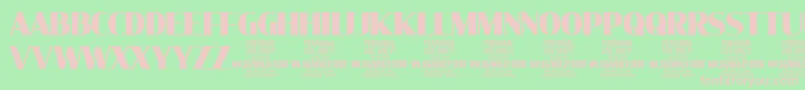 フォントMollySerifC Bl PERSONAL – 緑の背景にピンクのフォント