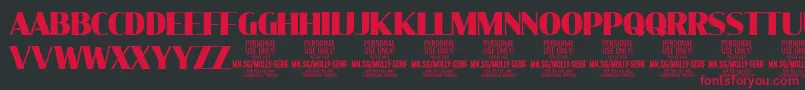 MollySerifC Bl PERSONAL Font – Red Fonts on Black Background