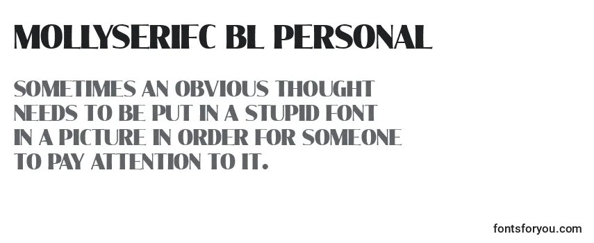 Review of the MollySerifC Bl PERSONAL Font