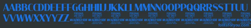 MollySerifC Bo PERSONAL Font – Blue Fonts on Black Background