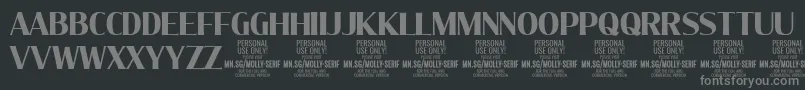 MollySerifC Bo PERSONAL Font – Gray Fonts on Black Background
