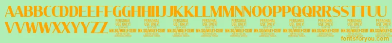 MollySerifC Bo PERSONAL Font – Orange Fonts on Green Background