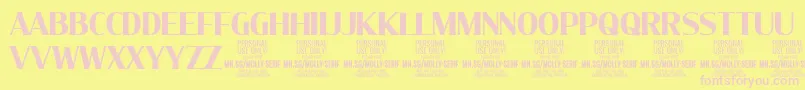MollySerifC Bo PERSONAL-Schriftart – Rosa Schriften auf gelbem Hintergrund