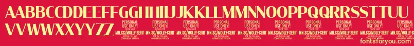 MollySerifC Bo PERSONAL Font – Yellow Fonts on Red Background