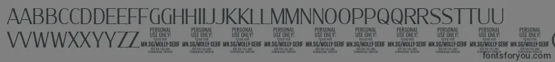 MollySerifC Li PERSONAL-Schriftart – Schwarze Schriften auf grauem Hintergrund
