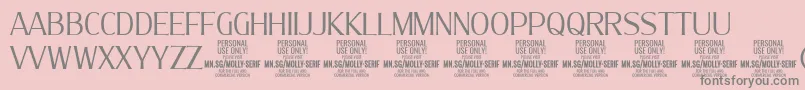 MollySerifC Li PERSONAL-Schriftart – Graue Schriften auf rosa Hintergrund