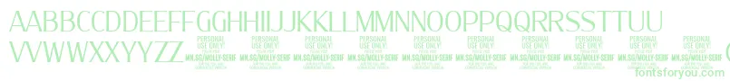 MollySerifC Li PERSONAL-Schriftart – Grüne Schriften auf weißem Hintergrund