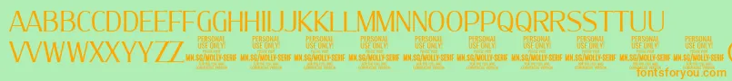 Police MollySerifC Li PERSONAL – polices orange sur fond vert