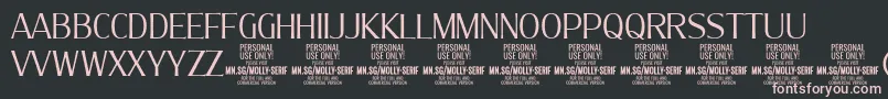 MollySerifC Li PERSONAL Font – Pink Fonts on Black Background