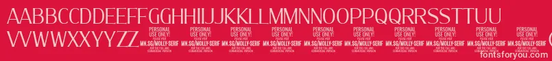 MollySerifC Li PERSONAL Font – Pink Fonts on Red Background