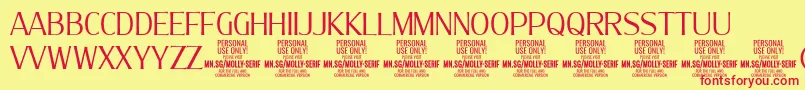 MollySerifC Li PERSONAL Font – Red Fonts on Yellow Background