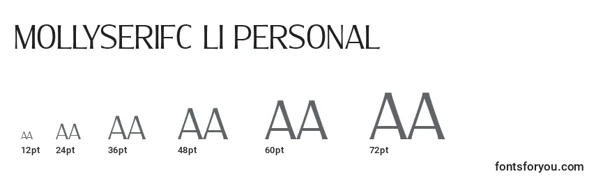 Размеры шрифта MollySerifC Li PERSONAL