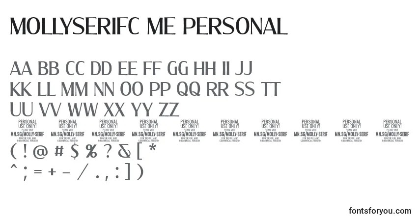 Schriftart MollySerifC Me PERSONAL – Alphabet, Zahlen, spezielle Symbole