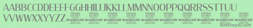 MollySerifC Me PERSONAL Font – Gray Fonts on Green Background