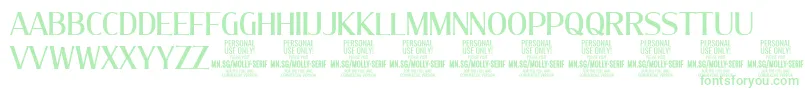 MollySerifC Me PERSONAL-Schriftart – Grüne Schriften auf weißem Hintergrund