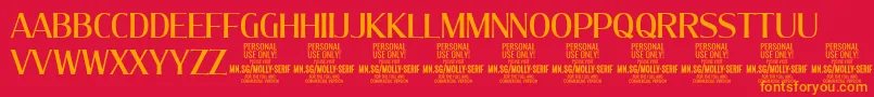 MollySerifC Me PERSONAL Font – Orange Fonts on Red Background