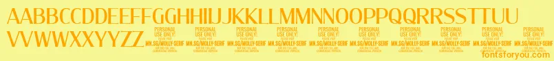 MollySerifC Me PERSONAL Font – Orange Fonts on Yellow Background