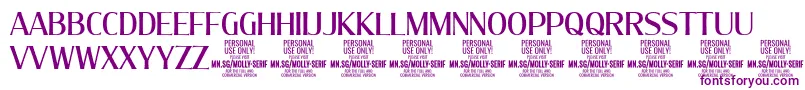 MollySerifC Me PERSONAL-Schriftart – Violette Schriften auf weißem Hintergrund