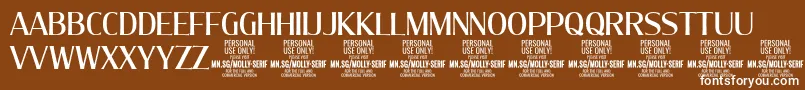 MollySerifC Me PERSONAL-Schriftart – Weiße Schriften auf braunem Hintergrund