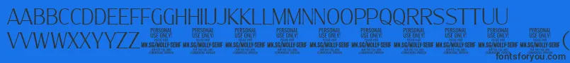 MollySerifC Th PERSONAL-Schriftart – Schwarze Schriften auf blauem Hintergrund