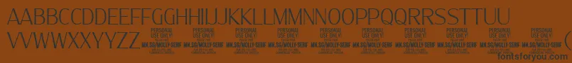 Czcionka MollySerifC Th PERSONAL – czarne czcionki na brązowym tle