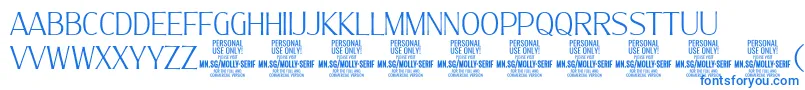 Czcionka MollySerifC Th PERSONAL – niebieskie czcionki