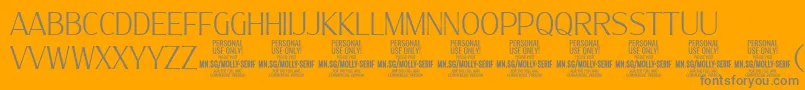 MollySerifC Th PERSONAL-Schriftart – Graue Schriften auf orangefarbenem Hintergrund