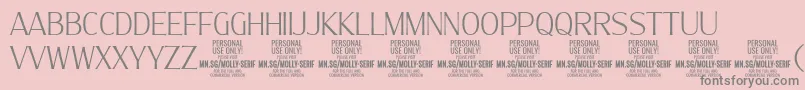 Czcionka MollySerifC Th PERSONAL – szare czcionki na różowym tle