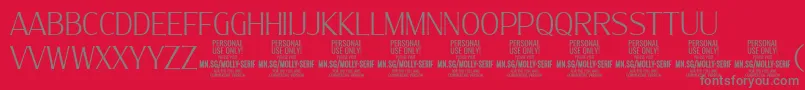MollySerifC Th PERSONAL Font – Gray Fonts on Red Background