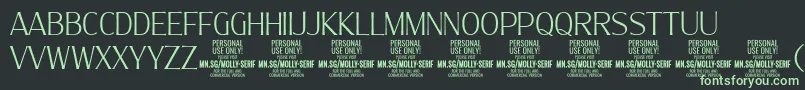 MollySerifC Th PERSONAL-Schriftart – Grüne Schriften auf schwarzem Hintergrund