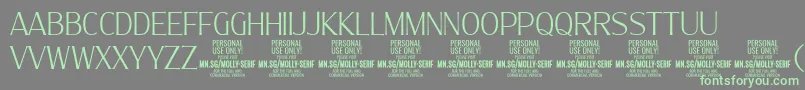 MollySerifC Th PERSONAL Font – Green Fonts on Gray Background
