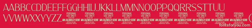 MollySerifC Th PERSONAL-fontti – vihreät fontit punaisella taustalla