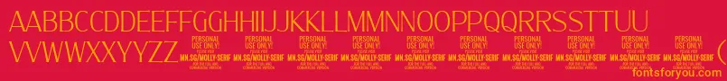 MollySerifC Th PERSONAL Font – Orange Fonts on Red Background