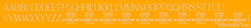 MollySerifC Th PERSONAL-Schriftart – Rosa Schriften auf orangefarbenem Hintergrund