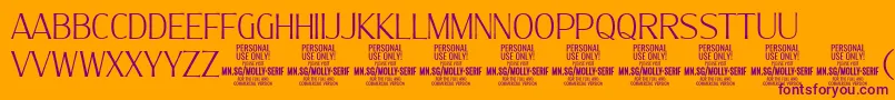 MollySerifC Th PERSONAL Font – Purple Fonts on Orange Background