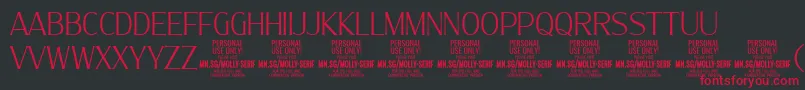 Czcionka MollySerifC Th PERSONAL – czerwone czcionki na czarnym tle