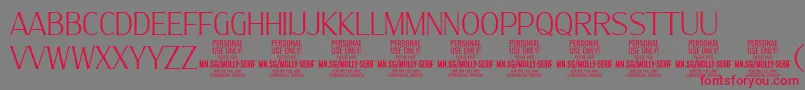 MollySerifC Th PERSONAL Font – Red Fonts on Gray Background