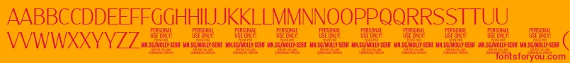 MollySerifC Th PERSONAL Font – Red Fonts on Orange Background