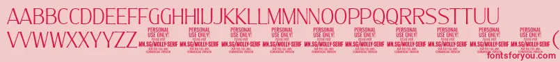 MollySerifC Th PERSONAL Font – Red Fonts on Pink Background