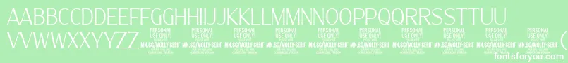 フォントMollySerifC Th PERSONAL – 緑の背景に白い文字