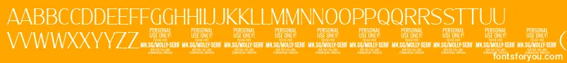 MollySerifC Th PERSONAL Font – White Fonts on Orange Background