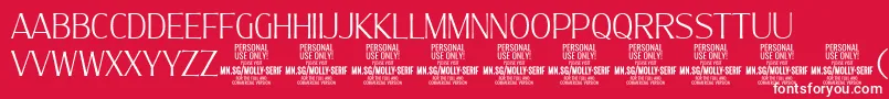 MollySerifC Th PERSONAL Font – White Fonts on Red Background