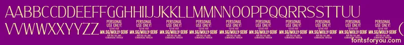 MollySerifC Th PERSONAL-Schriftart – Gelbe Schriften auf violettem Hintergrund