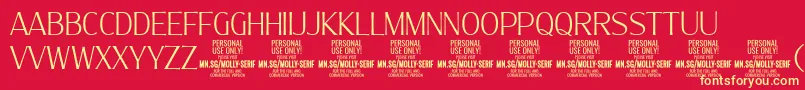 MollySerifC Th PERSONAL Font – Yellow Fonts on Red Background