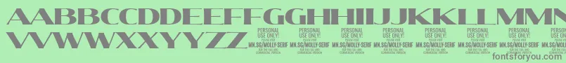 MollySerifE Bl PERSONAL Font – Gray Fonts on Green Background