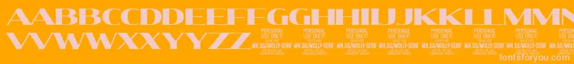 MollySerifE Bl PERSONAL-Schriftart – Rosa Schriften auf orangefarbenem Hintergrund