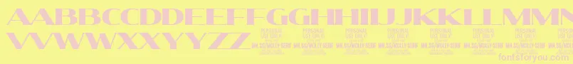 Шрифт MollySerifE Bl PERSONAL – розовые шрифты на жёлтом фоне