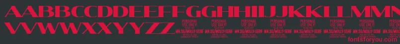 MollySerifE Bl PERSONAL Font – Red Fonts on Black Background